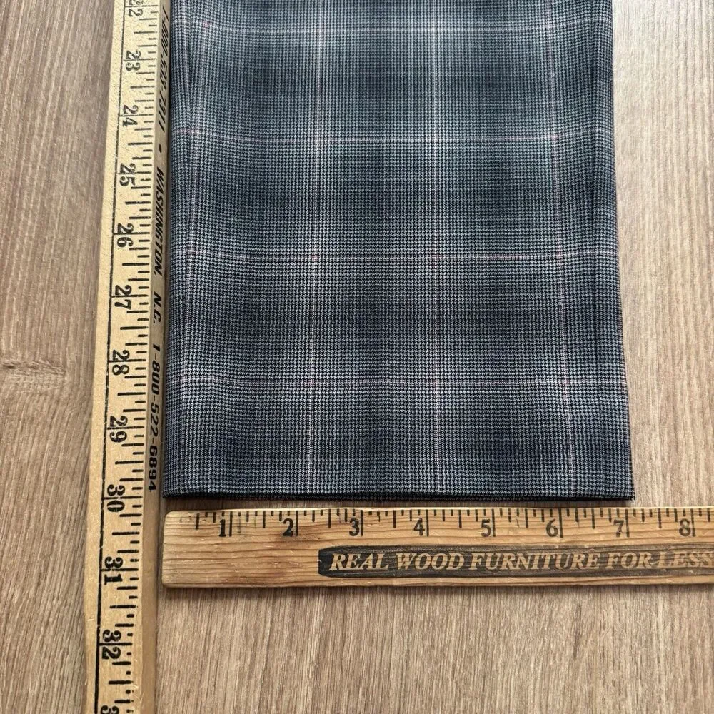NWOT Express Dress Pants Men Actual 34x32 Glen Plaid Slim Fit Wool Blend Trouser